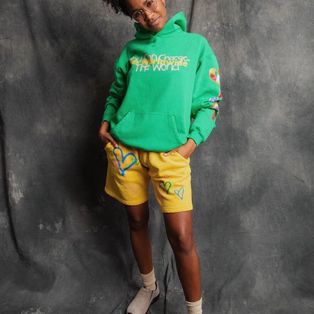 Kids Worldwide Love You Shorts Size Large - Picture 10 of 10